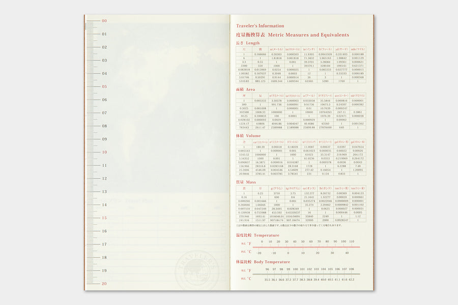 TRAVELER’S COMPANY - Traveler’s Notebook Regular - Monatskalender 2025