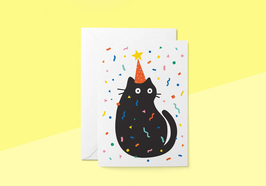 GRAPHIC FACTORY - Greeting card - Party Cat Confetti