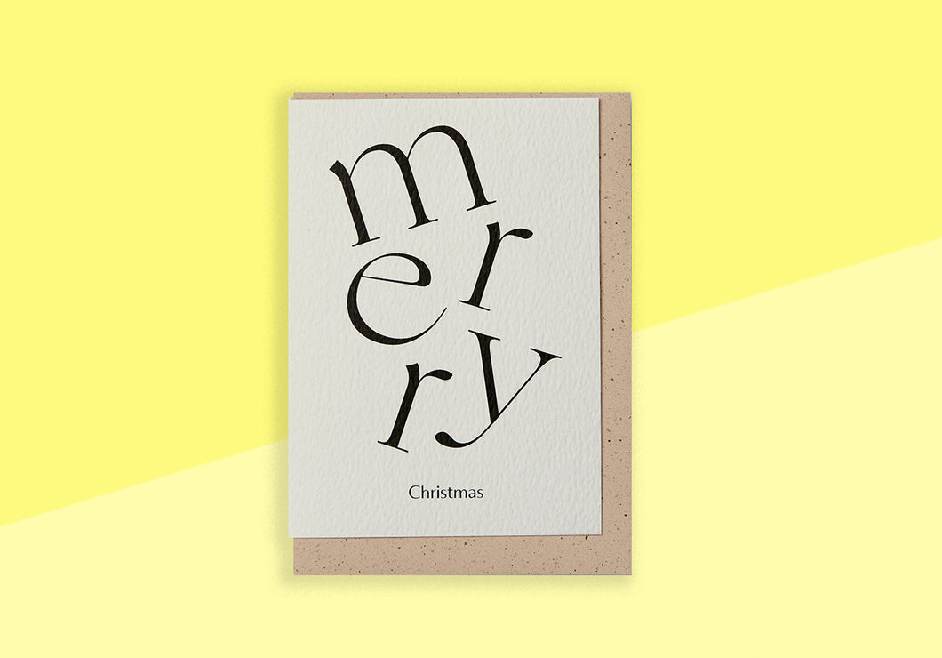 KINSHIPPED - Greeting Card - Serif Type Merry Christmas