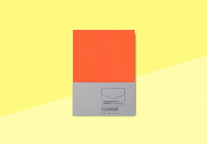 LE TYPOGRAPHE  - Pack of 5 envelopes - Orange Fluorescent