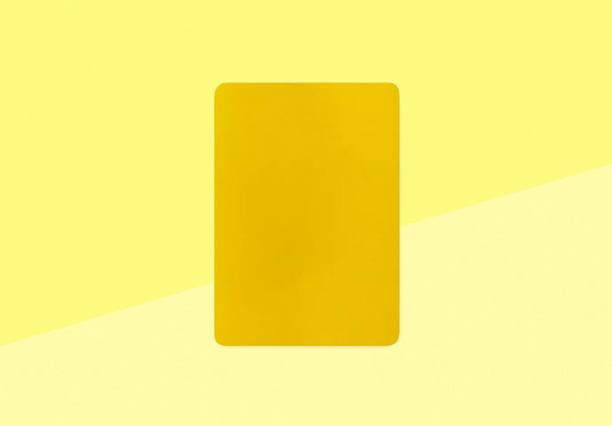 LE TYPOGRAPHE - Pack of 5 rounded corners cards - Yellow Varnish