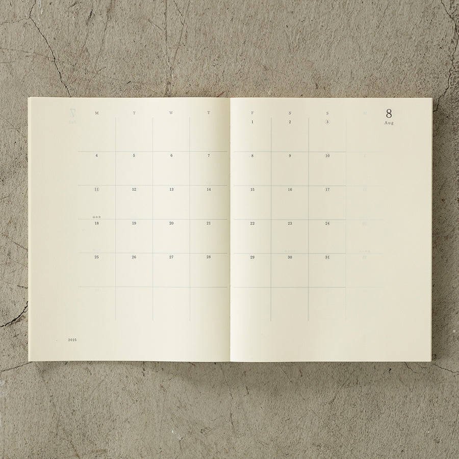 MIDORI - MD Notizbuch Kalender - A4 Thin 2025