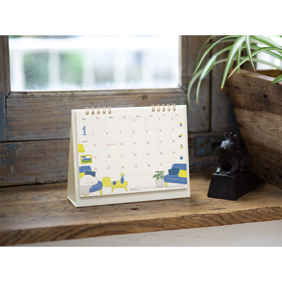 MIDORI - Ring Standing Calendar 2025 - Dog