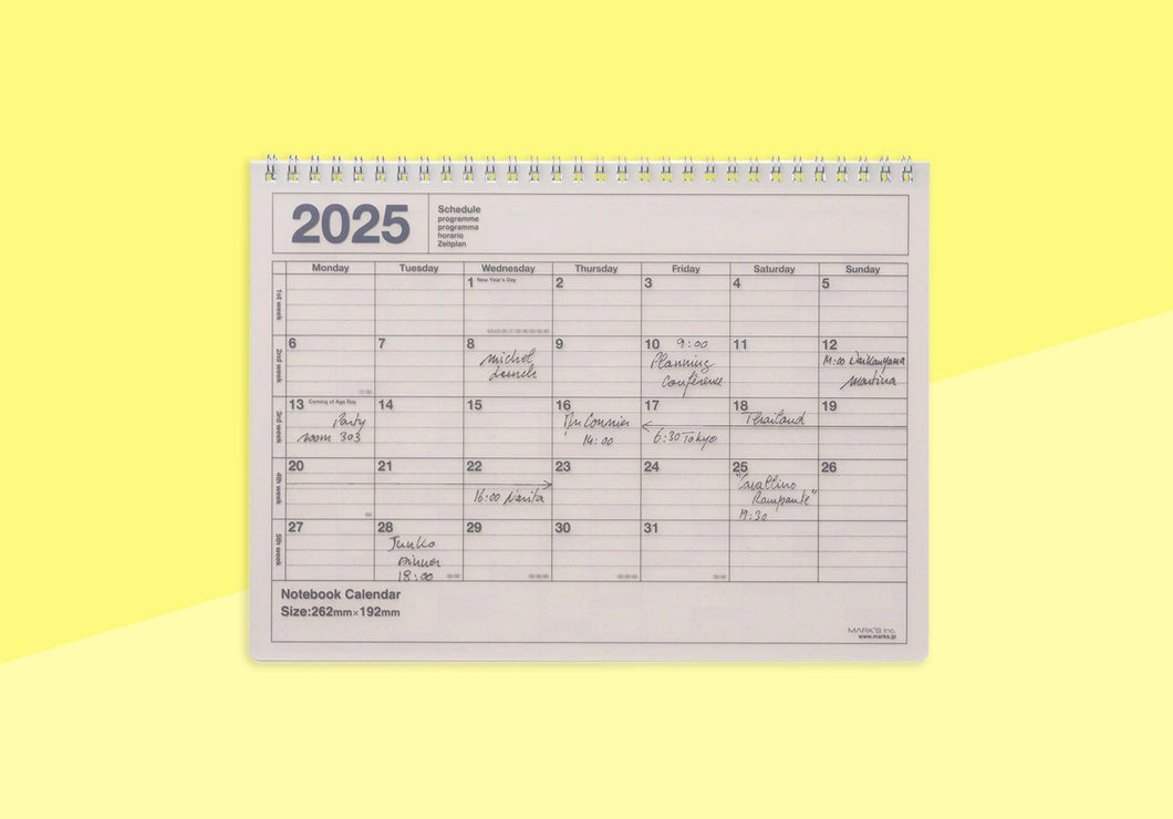 MARK'S - Notizbuch-Kalender 2025 - S - Elfenbein