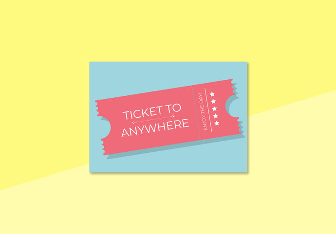 NOBIS DESIGN - Postkarte - Ticket to anywhere