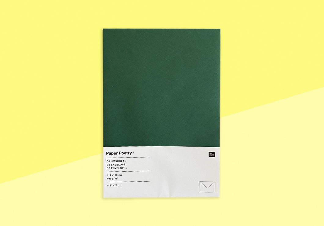 PAPER POETRY - Envelopes - C6 - Dark Green