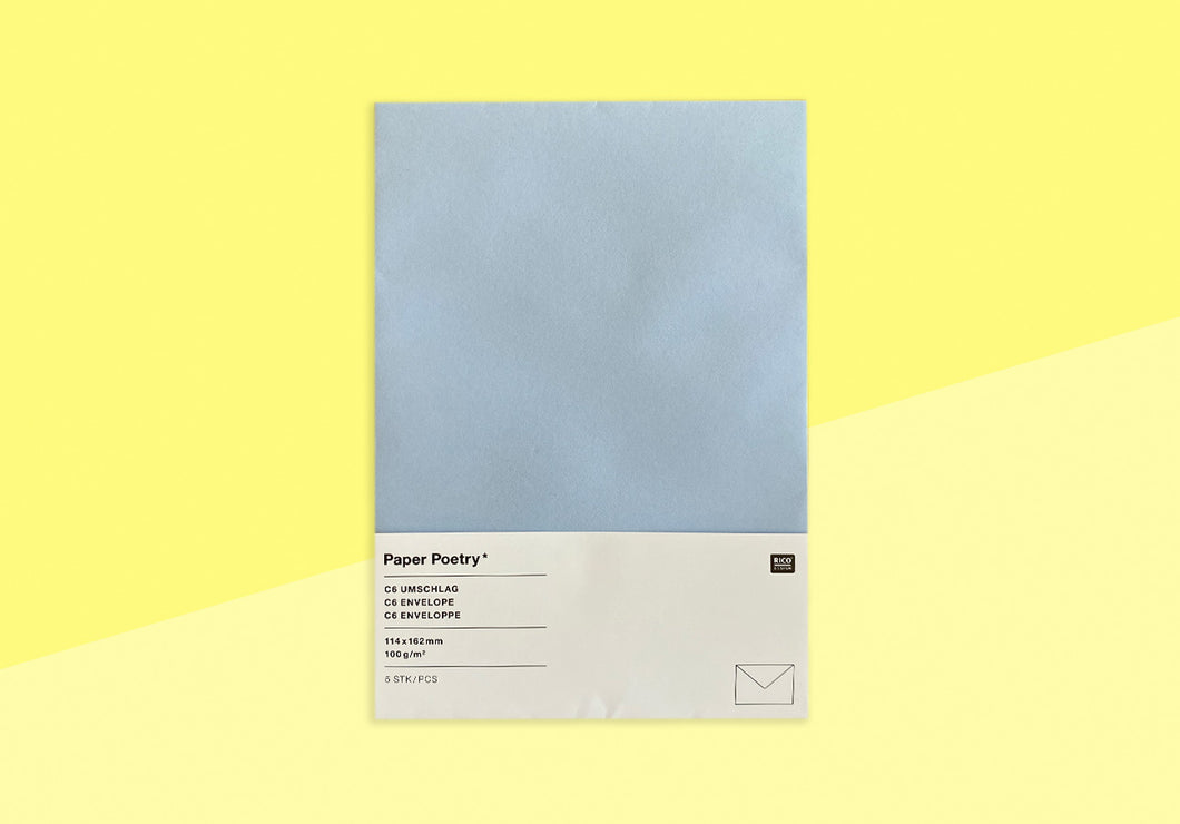 PAPER POETRY - Envelopes - C6 - Light Blue