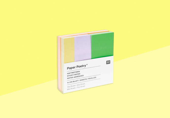 PAPER POETRY -  Sticky Notes - 4 colors