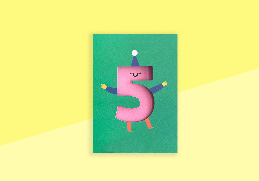 RUMBLE CARDS - Die Cut Greeting card - Age 5