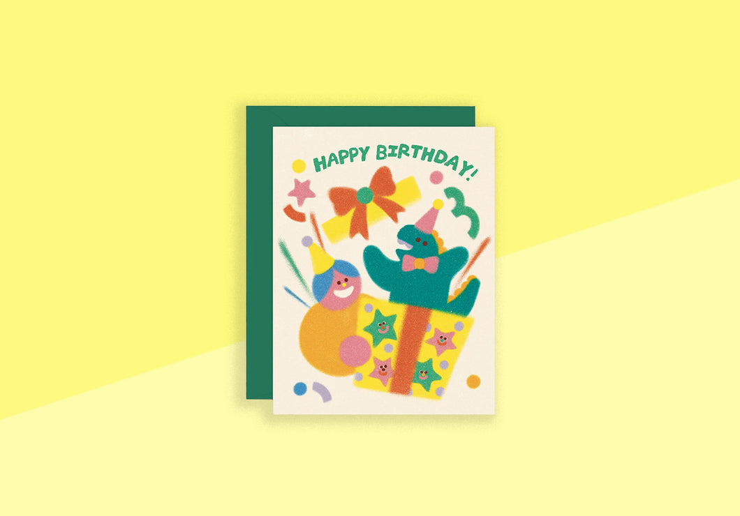 WRAP - Greeting card - Happy Birthday Dino