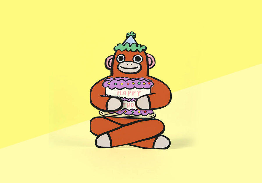 WRAP - Greeting card - Monkey With Mini Card