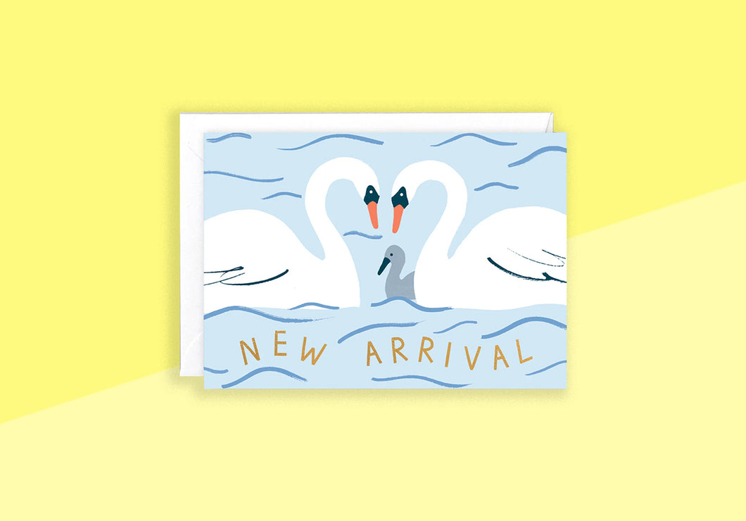 WRAP - Greeting card - New Arrival Swans